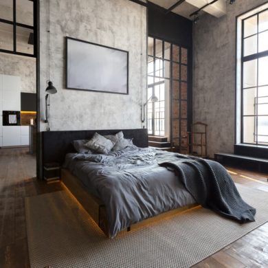 loft con camera da letto moderna